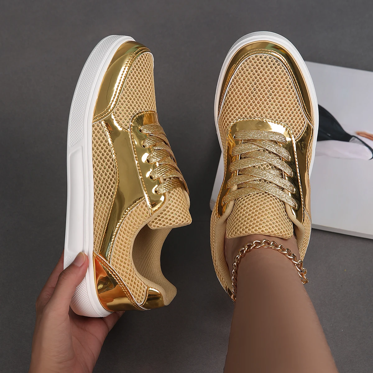 Outdoor Lighting Trends - Zapatillas Deportivas de Mujer con Tacón