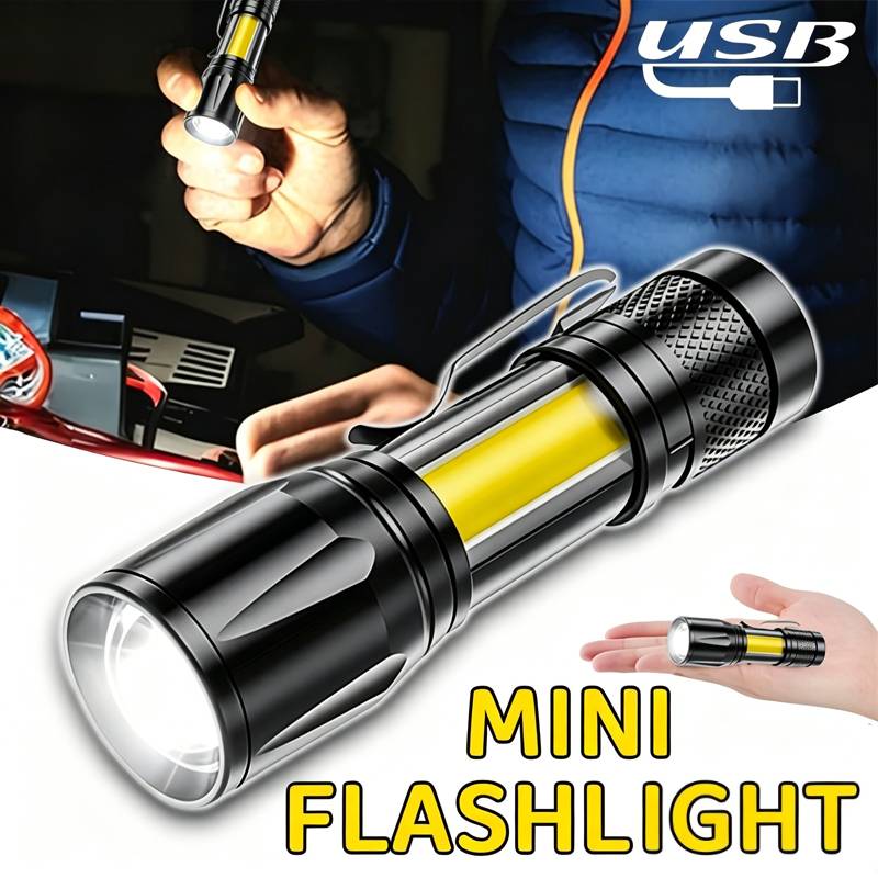Outdoor Lighting Usb - Mini linterna LED COB, reflector portátil,