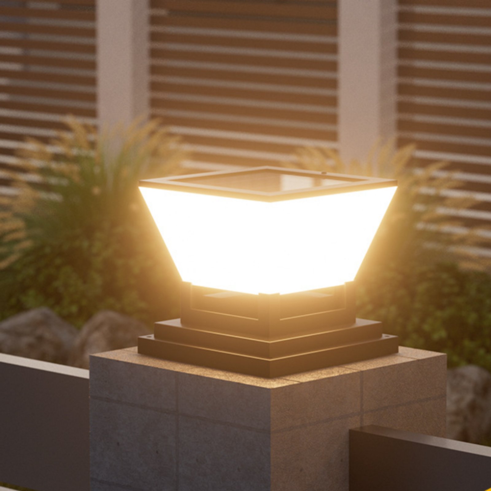 Outdoor Lighting Modern - Lámpara Solar para Poste, Resistente al