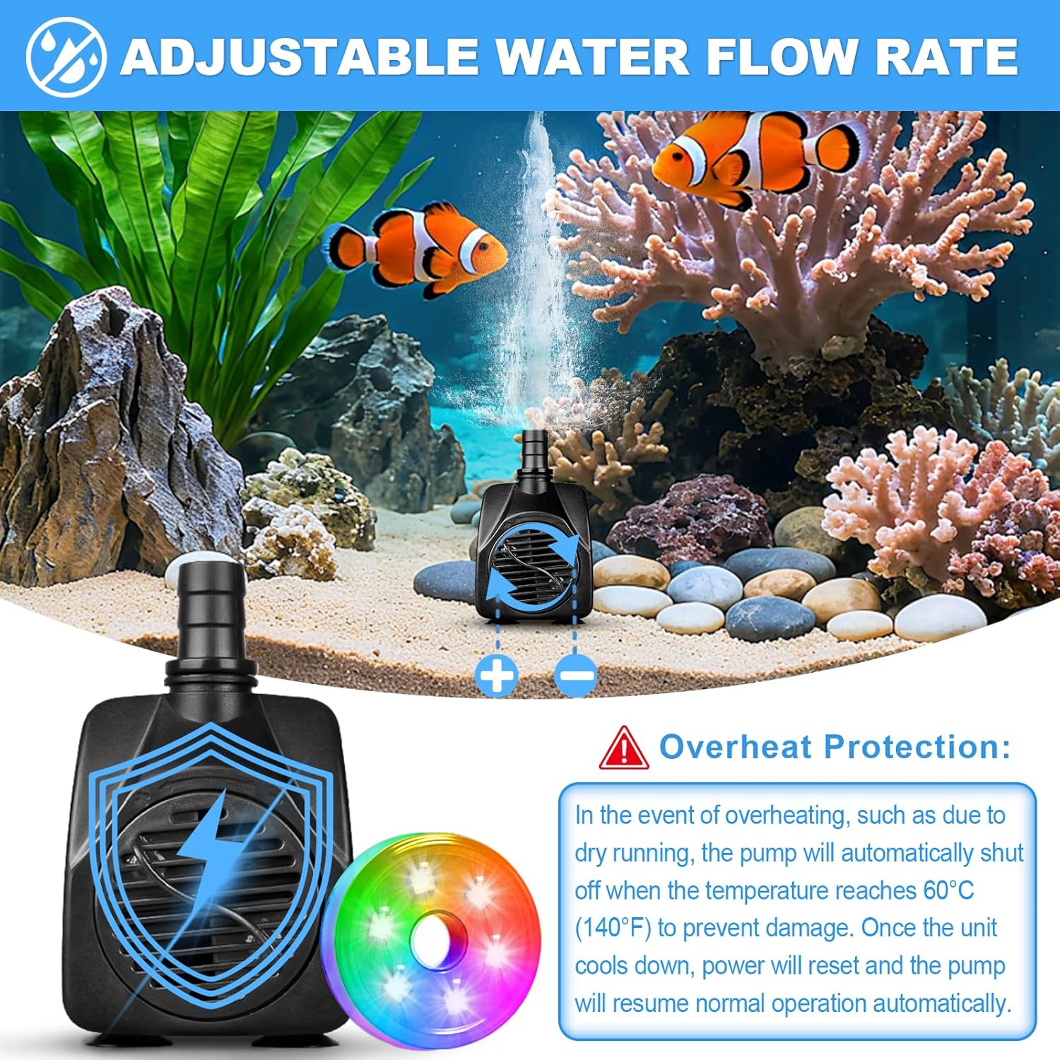 Bomba de Agua Sumergible de 21 - Pond Light Submersible reseña y precio