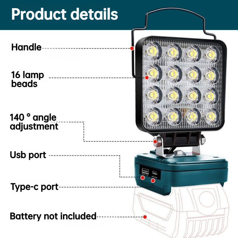 Luz de trabajo LED para baterí - Outdoor Lighting Electrician reseña y precio