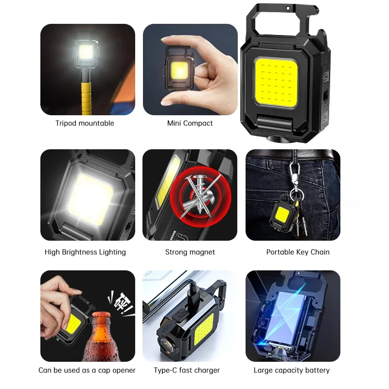 Mini linterna llavero luz COB  - Outdoor Lighting Usb reseña y precio