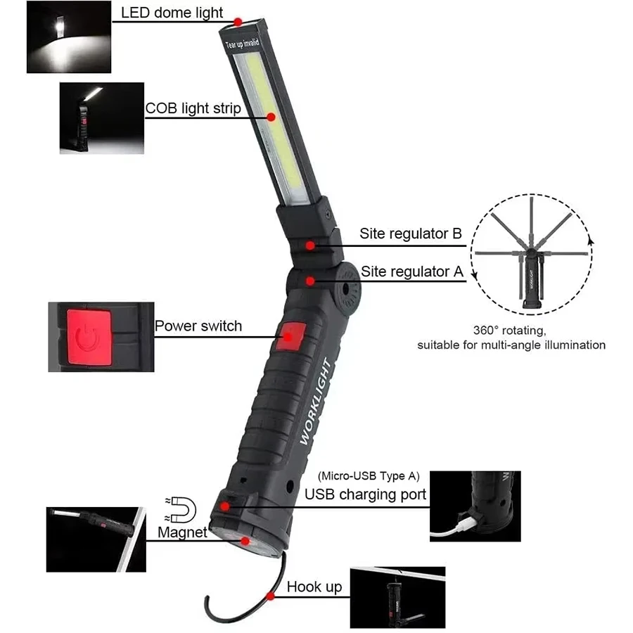 Nueva Linterna LED COB Portáti - Outdoor Lighting Usb reseña y precio