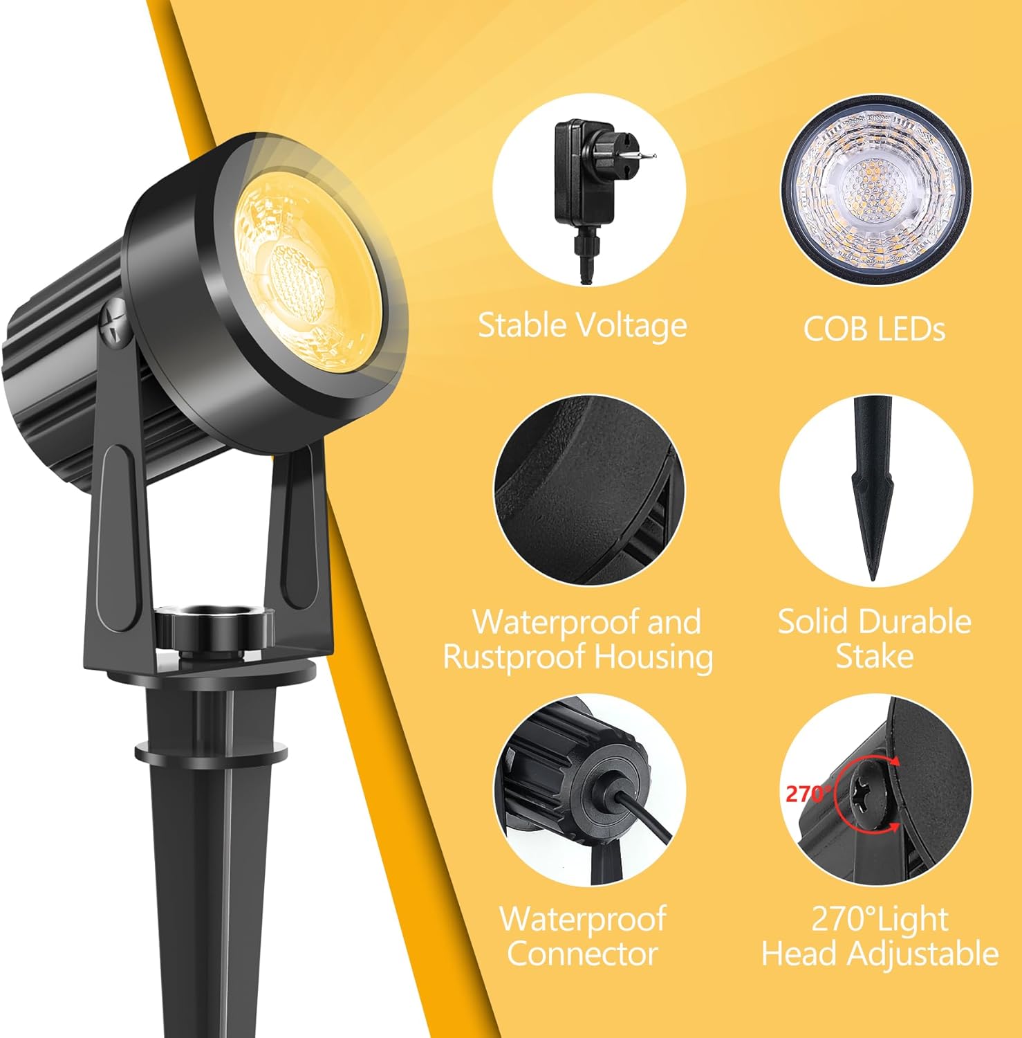 Foco exterior de 4/6/8 LED, 30 - Landscape Spike Light reseña y precio