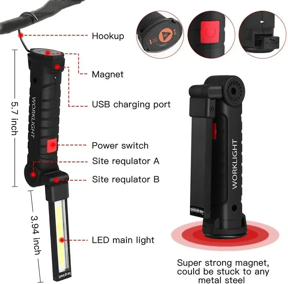 Linterna LED COB Lámpara de in - Outdoor Lighting Usb reseña y precio