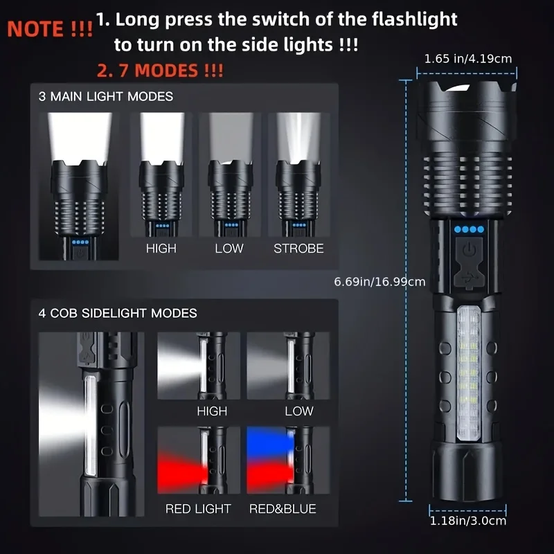 Potente Linterna LED con Indic - Outdoor Lighting Usb reseña y precio